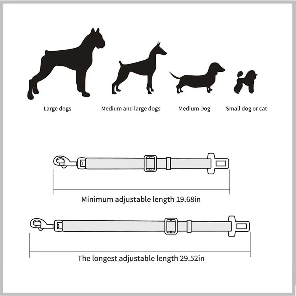 Adjustable Pet Cat Dog Car Safety Belt - Skippy Dogs