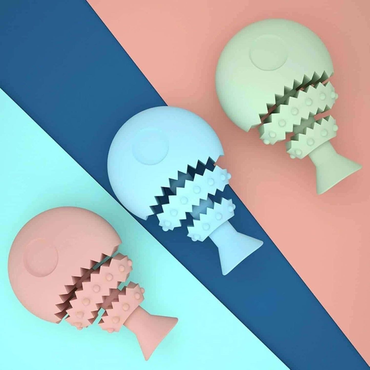 Dog Leak Food Fish Bone Shaped Training Toy.