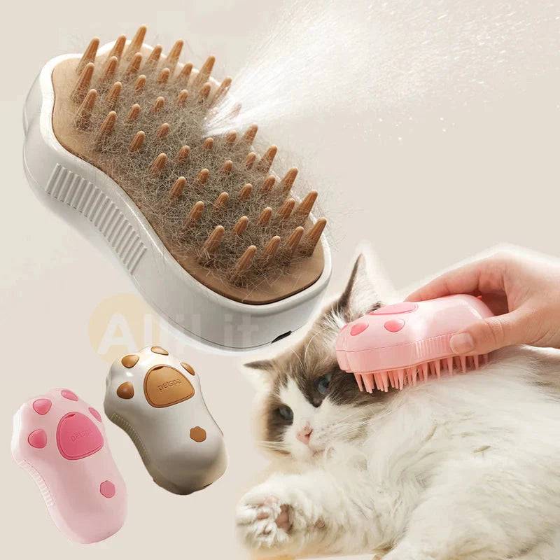 Electric Cat Steam Brush β 3 - In - 1 Pet Grooming Comb with Water Spray for Cats and Dogs, USB Rechargeable - Skippy Dogs