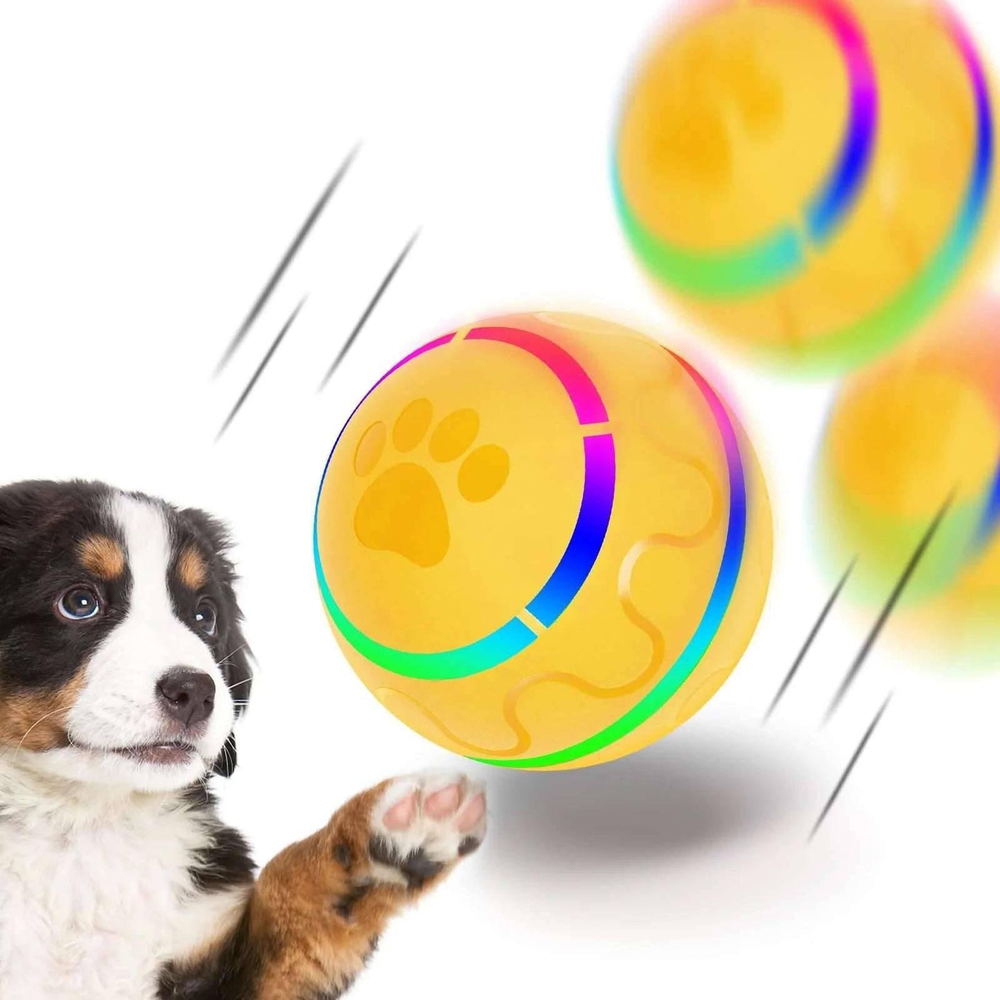 Peppy Pet Ball for Dogs, Interactive Dog Toy Durable Automatic Rolling Ball with Led Flash Lights for Small Medium Dogs Breed, Wicked Ball with Motion Activat Bpa - Free USB Rechargeable - Skippy Dogs