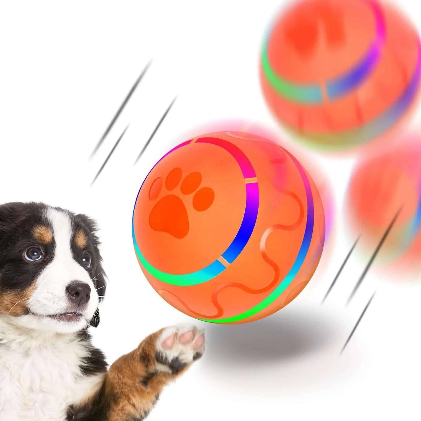 Peppy Pet Ball for Dogs, Interactive Dog Toy Durable Automatic Rolling Ball with Led Flash Lights for Small Medium Dogs Breed, Wicked Ball with Motion Activat Bpa - Free USB Rechargeable - Skippy Dogs