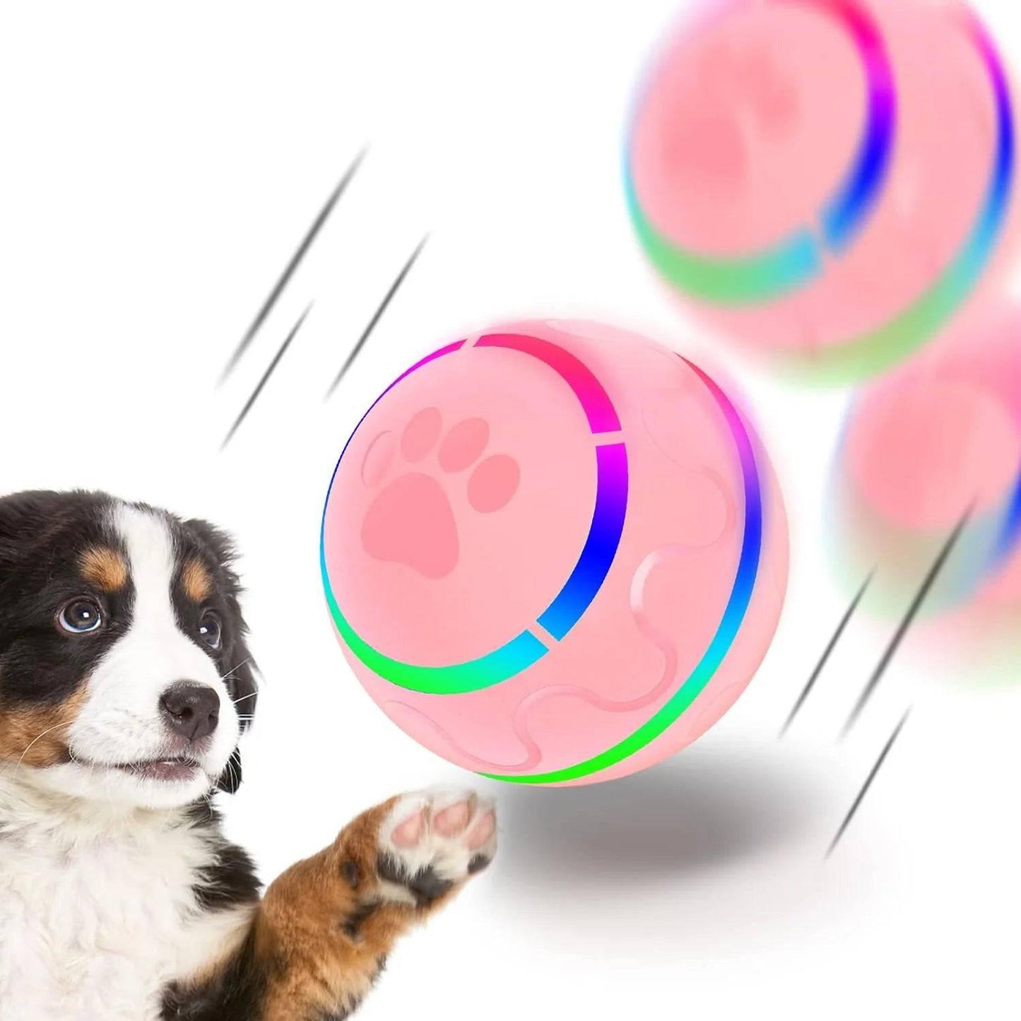 Peppy Pet Ball for Dogs, Interactive Dog Toy Durable Automatic Rolling Ball with Led Flash Lights for Small Medium Dogs Breed, Wicked Ball with Motion Activat Bpa - Free USB Rechargeable - Skippy Dogs