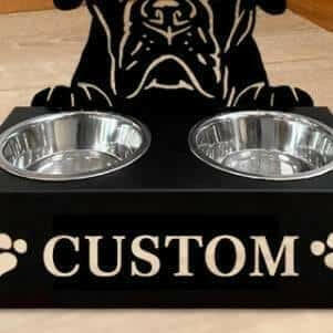 Personalized Dog Food Bowl Rack.