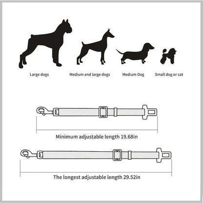Adjustable Pet Cat Dog Car Safety Belt - Skippy Dogs