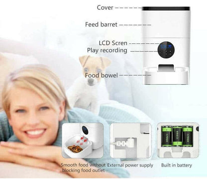 Automatic Pet Feeder WiFi Feeding Machine For Cats And Dogs.