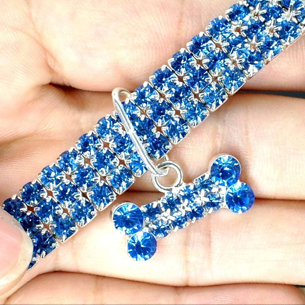 Bling Rhinestone Dog Collar Crystal Puppy Chihuahua Pet Dog Collars Leash For Small Medium Dogs Cats - Skippy Dogs