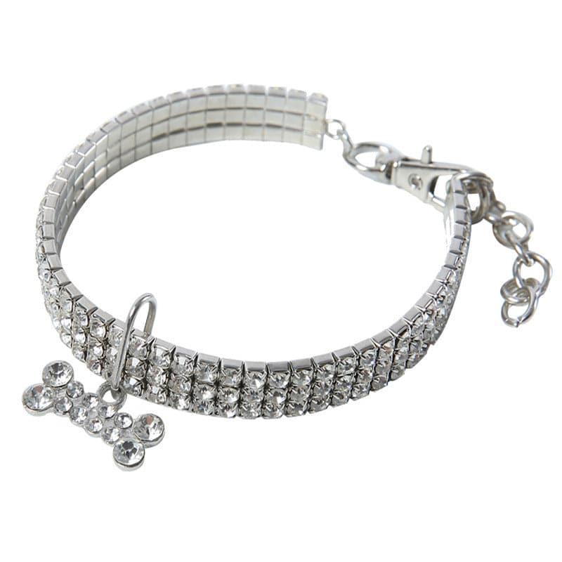 Bling Rhinestone Dog Collar Crystal Puppy Chihuahua Pet Dog Collars Leash For Small Medium Dogs Cats - Skippy Dogs
