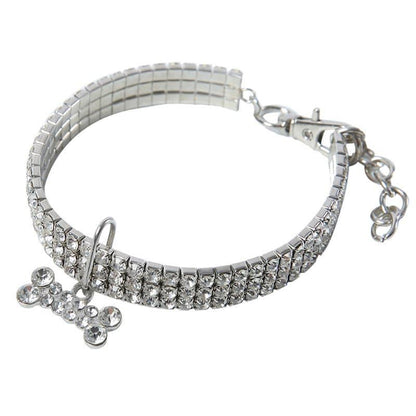 Bling Rhinestone Dog Collar Crystal Puppy Chihuahua Pet Dog Collars Leash For Small Medium Dogs Cats - Skippy Dogs