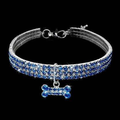 Bling Rhinestone Dog Collar Crystal Puppy Chihuahua Pet Dog Collars Leash For Small Medium Dogs Cats - Skippy Dogs