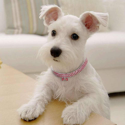 Bling Rhinestone Dog Collar Crystal Puppy Chihuahua Pet Dog Collars Leash For Small Medium Dogs Cats - Skippy Dogs