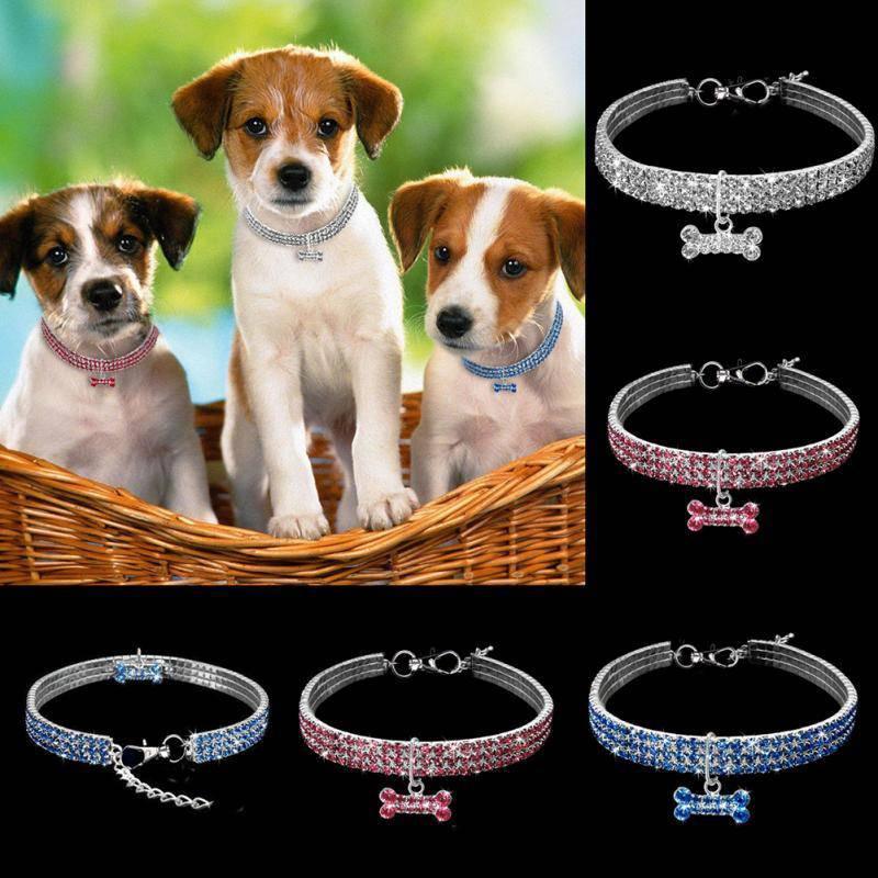 Bling Rhinestone Dog Collar Crystal Puppy Chihuahua Pet Dog Collars Leash For Small Medium Dogs Cats - Skippy Dogs