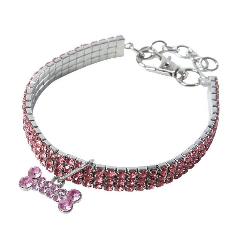 Bling Rhinestone Dog Collar Crystal Puppy Chihuahua Pet Dog Collars Leash For Small Medium Dogs Cats - Skippy Dogs