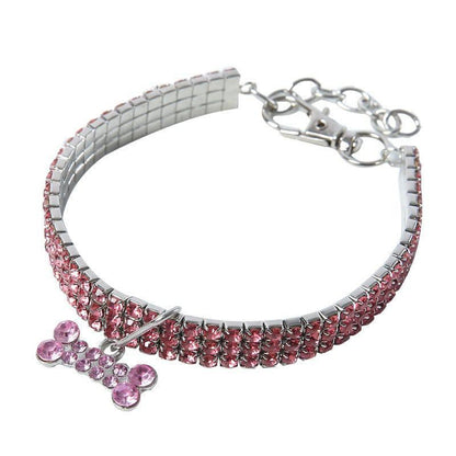 Bling Rhinestone Dog Collar Crystal Puppy Chihuahua Pet Dog Collars Leash For Small Medium Dogs Cats - Skippy Dogs