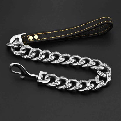 Bully Dog Titanium Stainless Steel Chain Casting Thick Dog Leash.