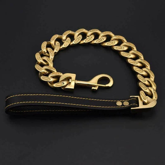 Bully Dog Titanium Stainless Steel Chain Casting Thick Dog Leash.