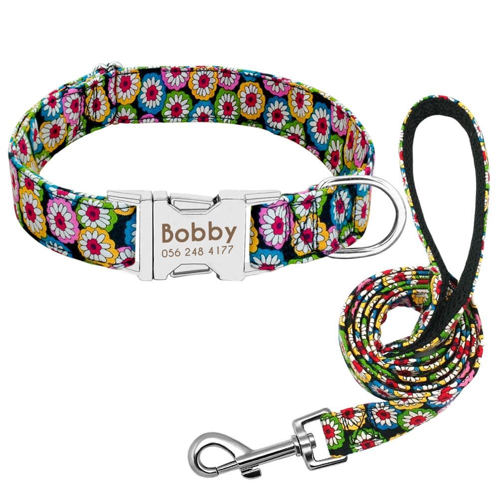 Cat Dog Collar Collar Lettering Anti - lost Tag Small Large Dog Traction Rope Collar Bell Dog Tag Custom - Skippy Dogs