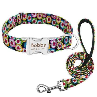 Cat Dog Collar Collar Lettering Anti - lost Tag Small Large Dog Traction Rope Collar Bell Dog Tag Custom - Skippy Dogs