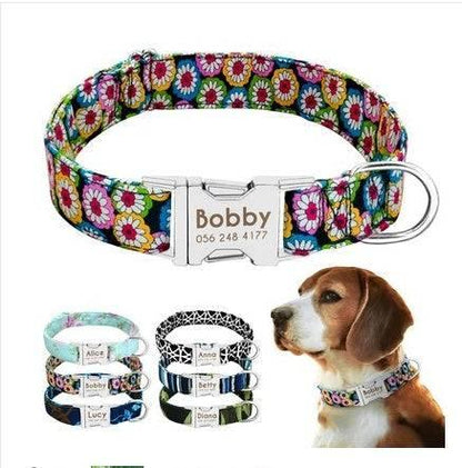 Cat Dog Collar Collar Lettering Anti - lost Tag Small Large Dog Traction Rope Collar Bell Dog Tag Custom - Skippy Dogs