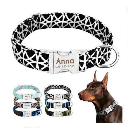 Cat Dog Collar Collar Lettering Anti - lost Tag Small Large Dog Traction Rope Collar Bell Dog Tag Custom - Skippy Dogs