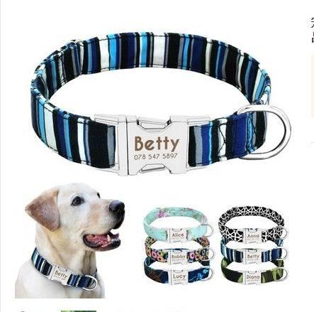 Cat Dog Collar Collar Lettering Anti - lost Tag Small Large Dog Traction Rope Collar Bell Dog Tag Custom - Skippy Dogs