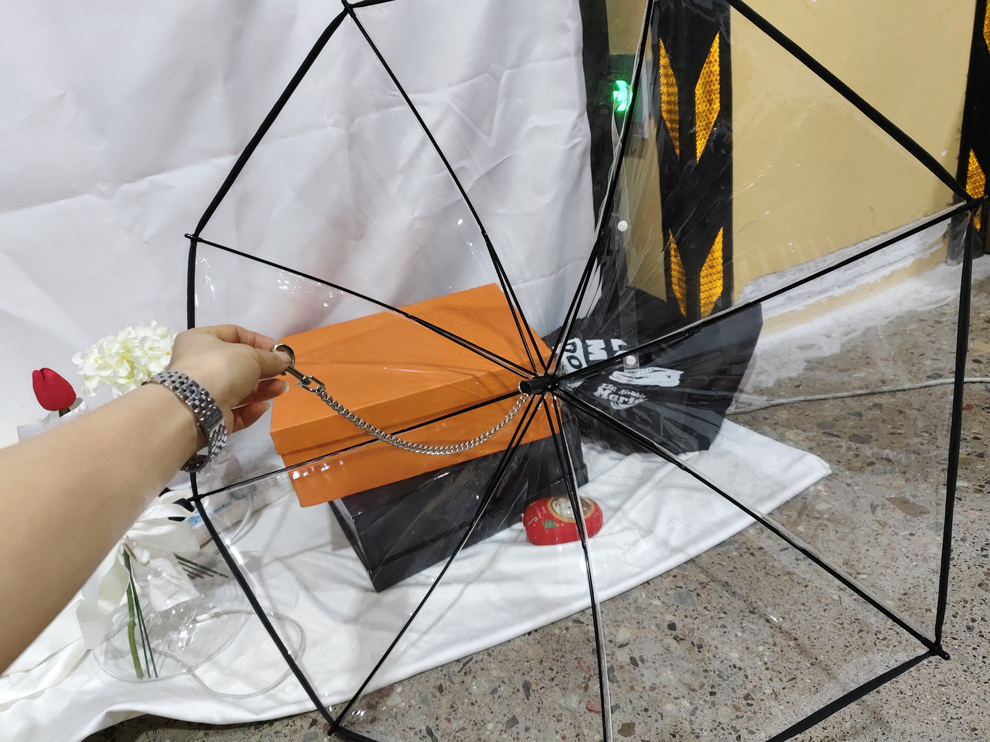 Hot Selling Transparent Pet Supplies Adjustable Pet C Type Umbrella