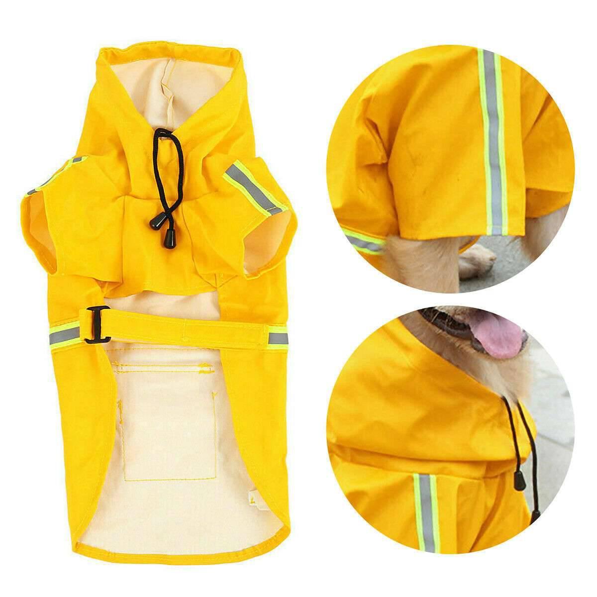 Dog Raincoat,Waterproof Dog Rain Jacket With Safety Reflective Stripe,Hooded Slicker Dachshund Doggy Dog Poncho With Leash For Dogs And Puppies - Skippy Dogs