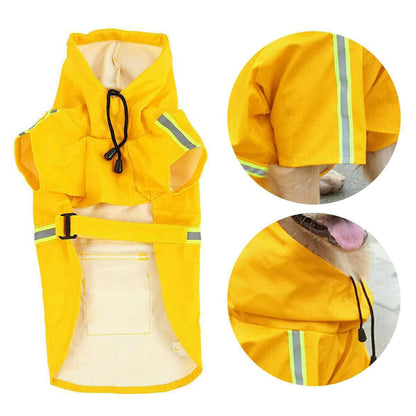 Dog Raincoat,Waterproof Dog Rain Jacket With Safety Reflective Stripe,Hooded Slicker Dachshund Doggy Dog Poncho With Leash For Dogs And Puppies - Skippy Dogs