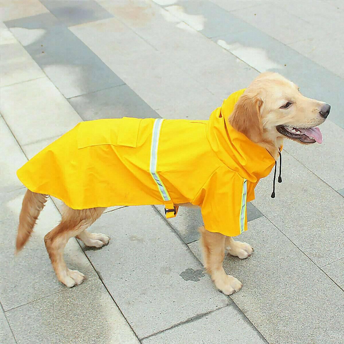 Dog Raincoat,Waterproof Dog Rain Jacket With Safety Reflective Stripe,Hooded Slicker Dachshund Doggy Dog Poncho With Leash For Dogs And Puppies - Skippy Dogs