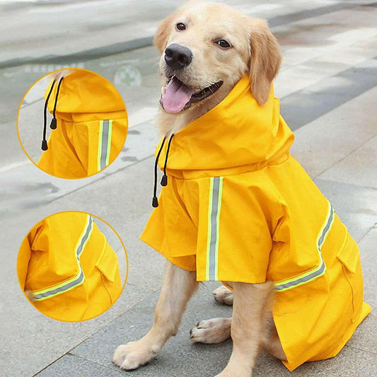 Dog Raincoat,Waterproof Dog Rain Jacket With Safety Reflective Stripe,Hooded Slicker Dachshund Doggy Dog Poncho With Leash For Dogs And Puppies - Skippy Dogs