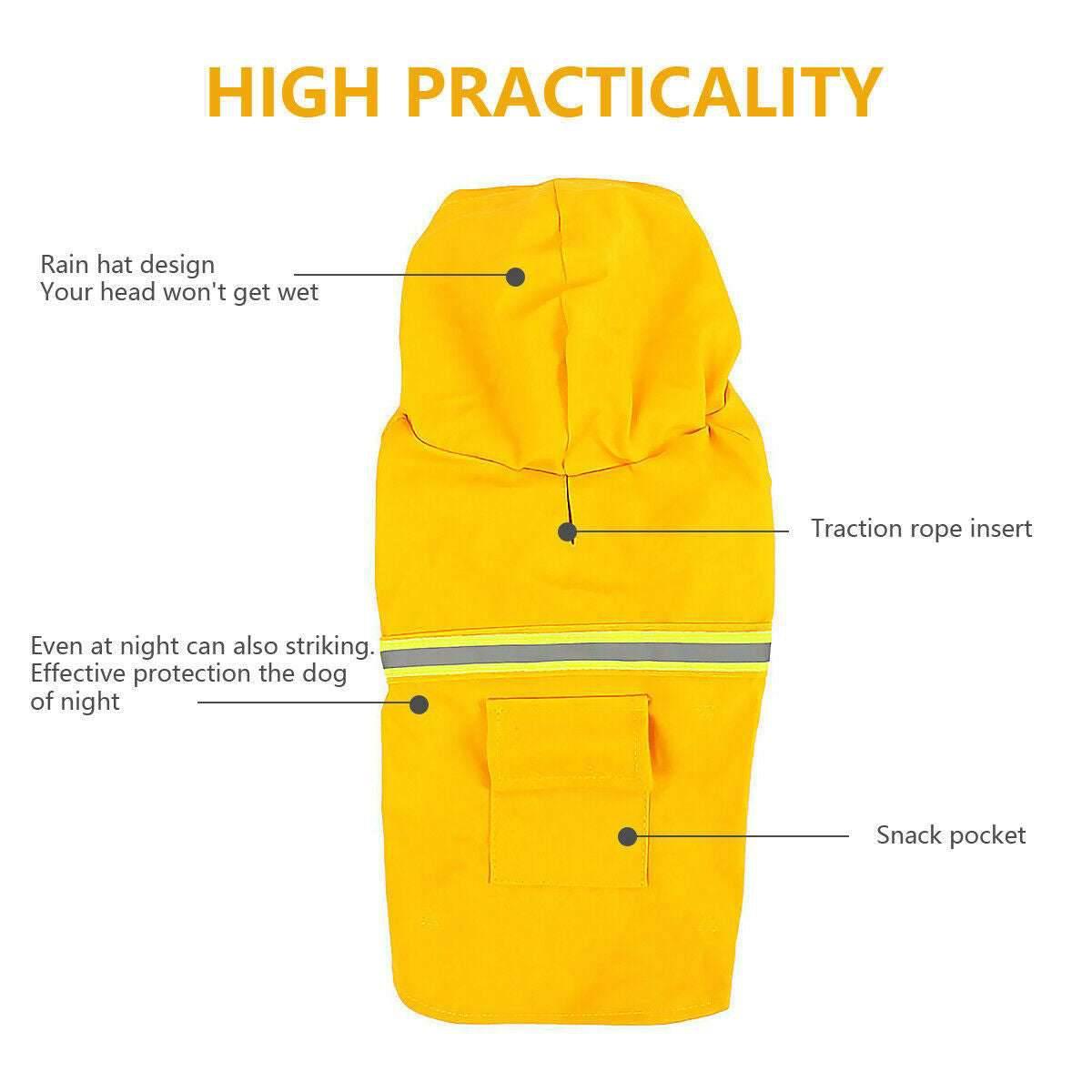 Dog Raincoat,Waterproof Dog Rain Jacket With Safety Reflective Stripe,Hooded Slicker Dachshund Doggy Dog Poncho With Leash For Dogs And Puppies - Skippy Dogs
