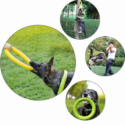 Dog Toys Pet Flying Disk Training Ring Puller Anti-Bite Floating Interactive Toy.