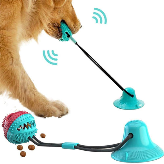 Dog Toys Silicon Suction Cup Tug Interactive Dog Ball Toy For Pet Chew Bite Tooth Cleaning Toothbrush Feeding Pet Supplies - Skippy Dogs