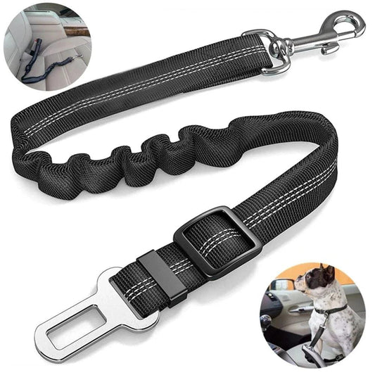 Durable Nylon Dog Seat Belt For Small Large Dogs Adjustable Reflective Elastic Lead Puppy Travel Car Safety Rope French Bulldog - Skippy Dogs