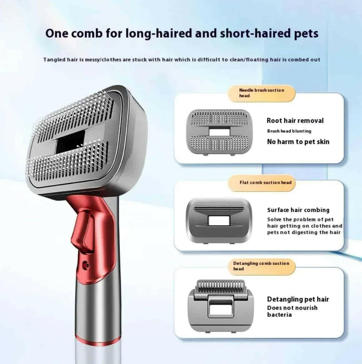 Full Series Pet Shaver Comb Suit with Hair Suction Head for Dogs and Cats.