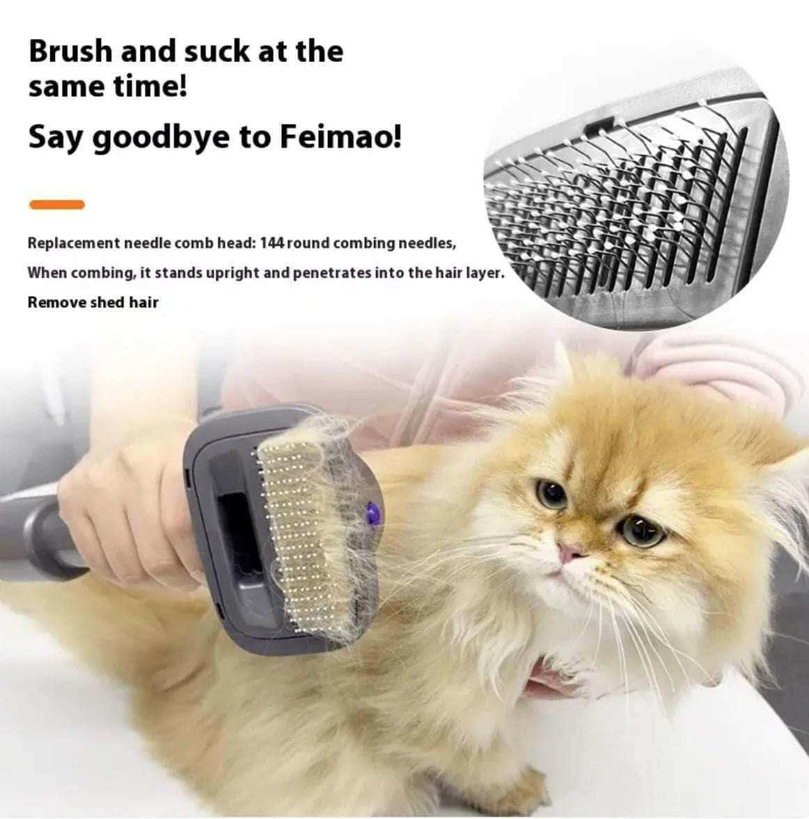 Full Series Pet Shaver Comb Suit with Hair Suction Head for Dogs and Cats.