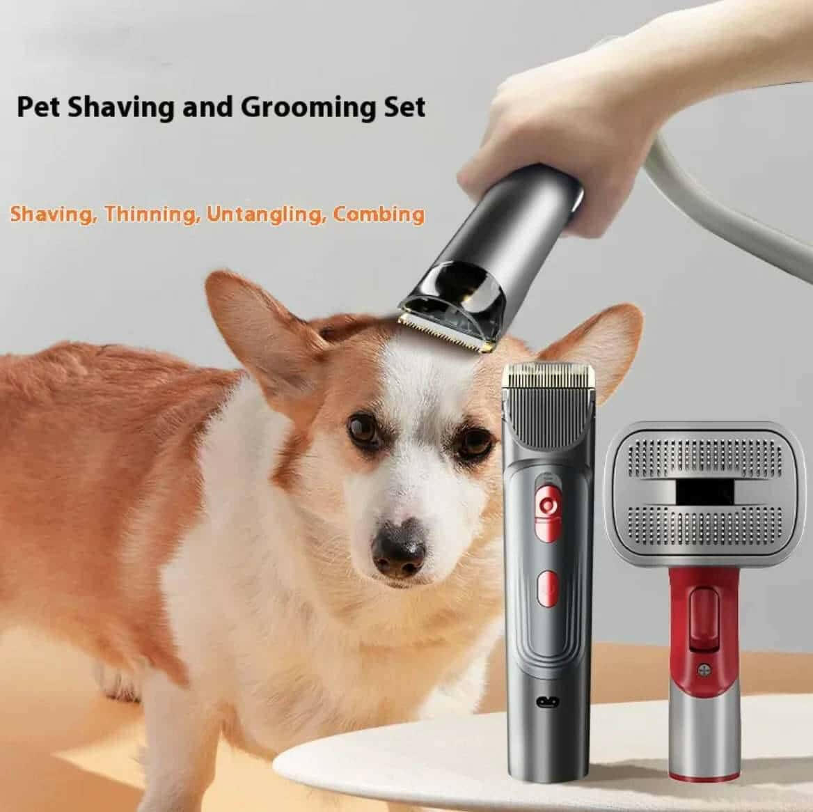 Full Series Pet Shaver Comb Suit with Hair Suction Head for Dogs and Cats.