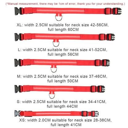 Adjustable LED Dog Collar Blinking Flashing Light Waterproof.