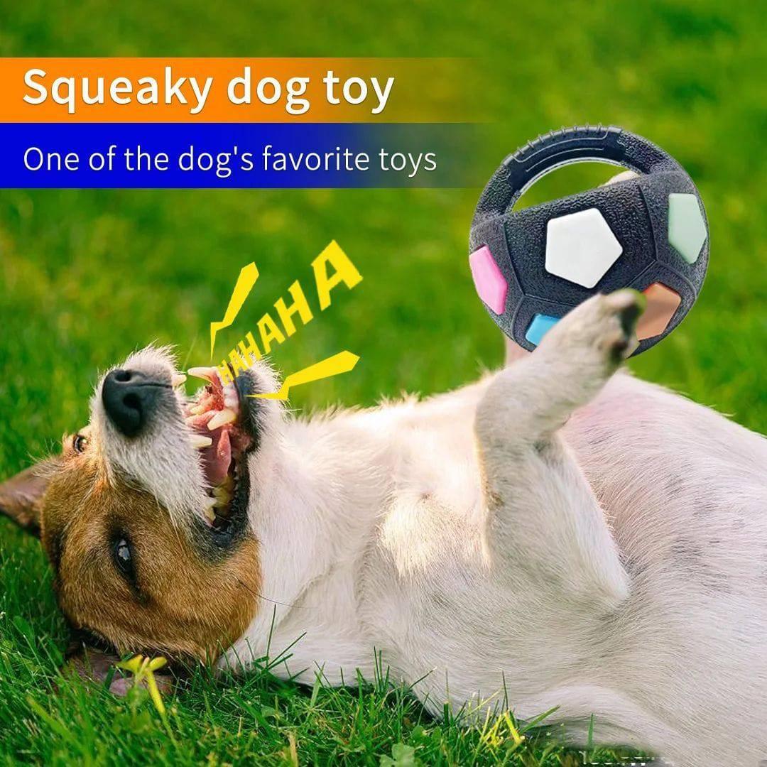 New Football Tennis Ball Shaped Pet Dog Toys, Durable Teething Relief To Accompany Outdoor Training Squeak Toys - Skippy Dogs