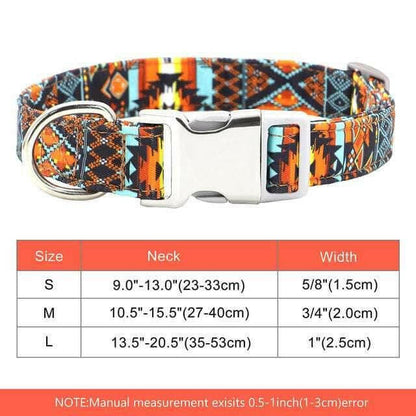 Nylon Pet Dog Collar Colorful Prints.