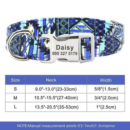 Nylon Pet Dog Collar Colorful Prints.