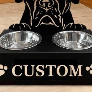 Personalized Dog Food Bowl Rack - Skippy Dogs