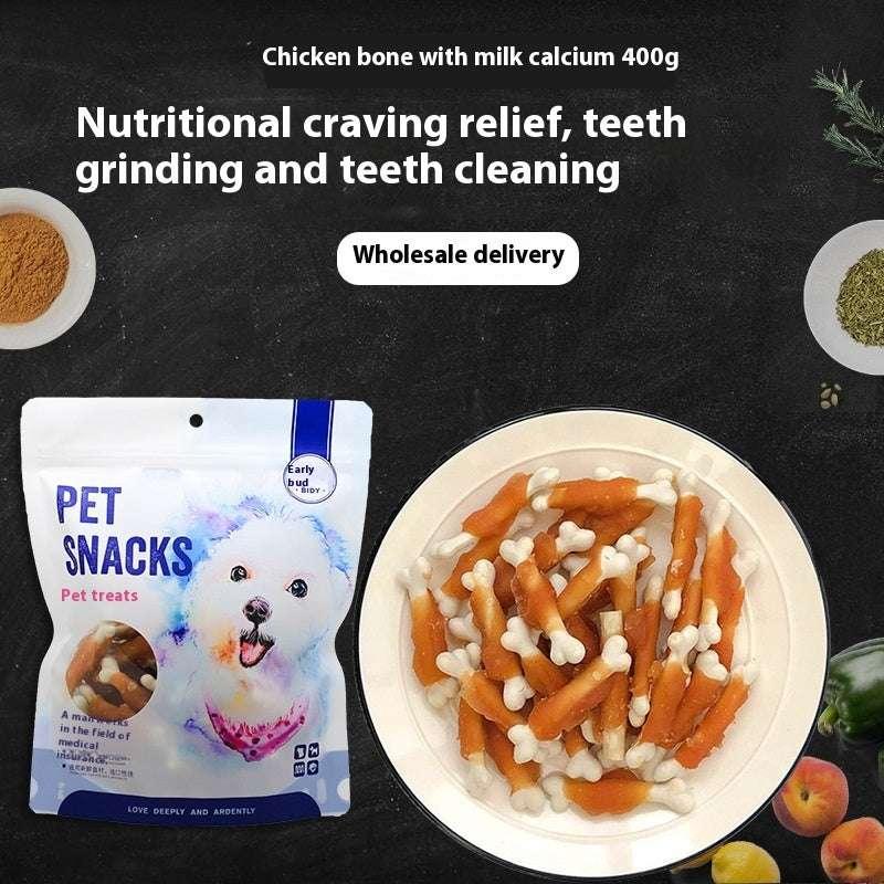 Pet Snack Chicken Wrapped Around Milk Bones 400g - Skippy Dogs