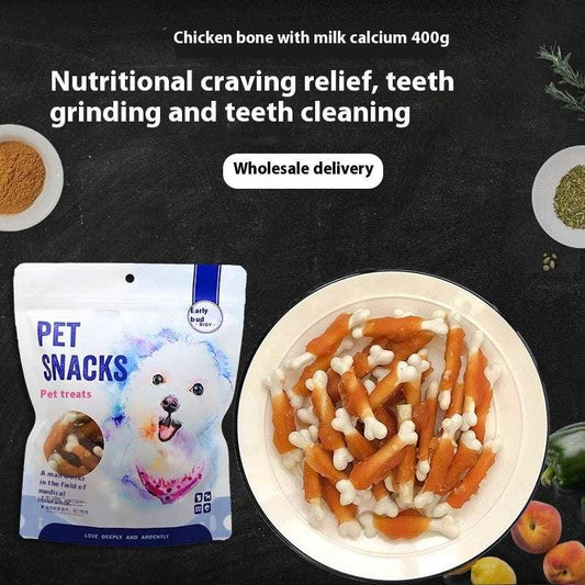 Pet Snack Chicken Wrapped Around Milk Bones 400g - Skippy Dogs