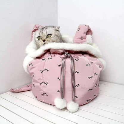 Pets Carrier Backpack Outdoor and Travel Use in Winter.