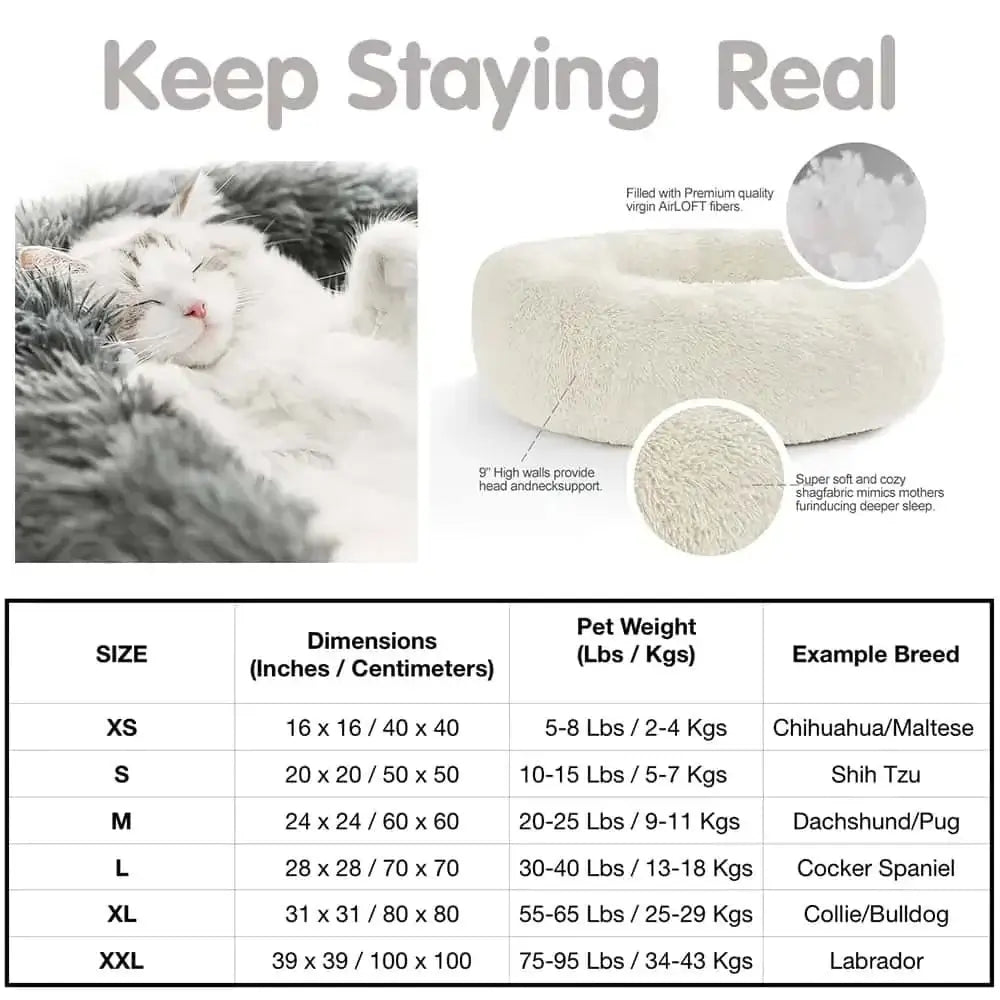 Plush Round Dog Bed - Skippy Dogs
