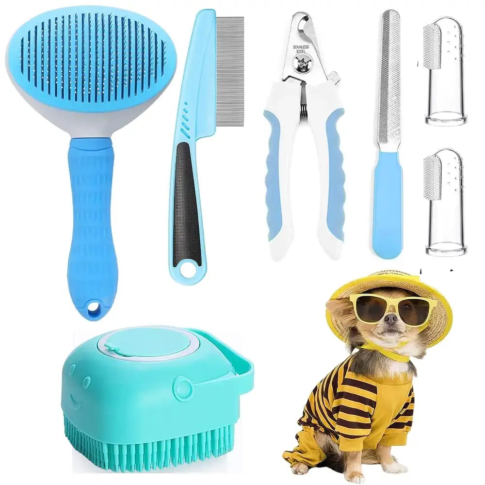 Pet Grooming Kit - 7pcs All-in-One Set for Cats & Dogs.