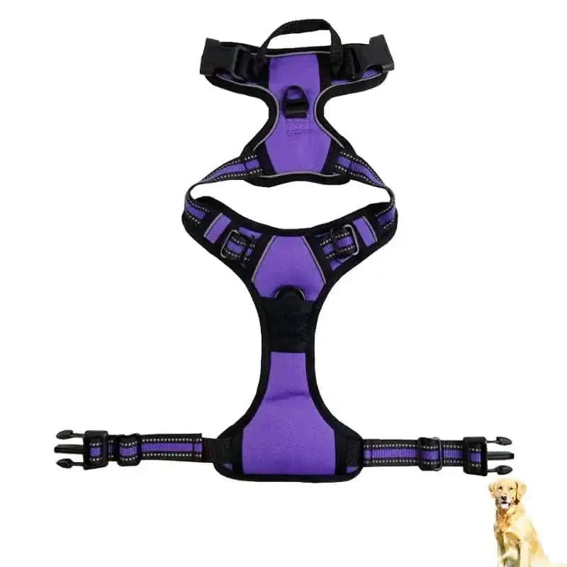 Reflective Nylon Chest and Back Harness for Dogs.