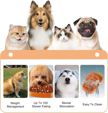Slow Feeder Dog Bowl, Dog Food Bowl For Small & Medium-Sized Dogs.