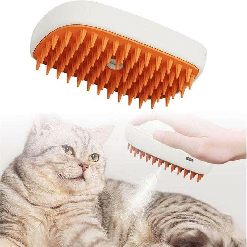 Steam Brush Spray & Massage Comb for Pet Grooming (USB).