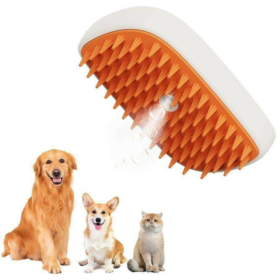 Steam Brush Spray & Massage Comb for Pet Grooming (USB).